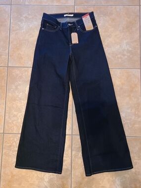 Levi's Dark Indigo Wide-Leg High-Rise Jeans